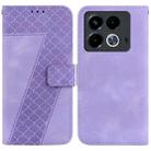 For Infinix Note 40 4G Seven-shaped Embossed Leather Phone Case(Purple) - 1