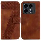 For Infinix Note 40 4G Seven-shaped Embossed Leather Phone Case(Brown) - 1