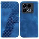 For Infinix Note 40 4G Seven-shaped Embossed Leather Phone Case(Blue) - 1