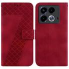 For Infinix Note 40 4G Seven-shaped Embossed Leather Phone Case(Red) - 1