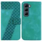 For Infinix Hot 50 4G Seven-shaped Embossed Leather Phone Case(Green) - 1