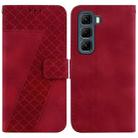 For Infinix Hot 50 4G Seven-shaped Embossed Leather Phone Case(Red) - 1