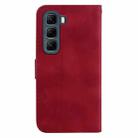 For Infinix Hot 50 4G Seven-shaped Embossed Leather Phone Case(Red) - 3