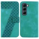 For Infinix Hot 50 5G Seven-shaped Embossed Leather Phone Case(Green) - 1