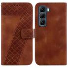 For Infinix Hot 50 5G Seven-shaped Embossed Leather Phone Case(Brown) - 1