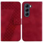 For Infinix Hot 50 5G Seven-shaped Embossed Leather Phone Case(Red) - 1