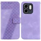 For Infinix Hot 50i / Smart 9 Seven-shaped Embossed Leather Phone Case(Purple) - 1