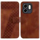 For Infinix Hot 50i / Smart 9 Seven-shaped Embossed Leather Phone Case(Brown) - 1