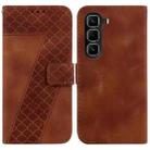 For Infinix Hot 50 Pro 4G Seven-shaped Embossed Leather Phone Case(Brown) - 1
