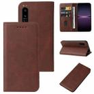 For Sony Xperia 1 IV Magnetic Closure Leather Phone Case(Brown) - 1