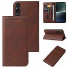 For Sony Xperia 1 V Magnetic Closure Leather Phone Case(Brown) - 1