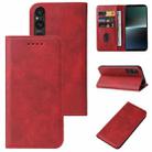 For Sony Xperia 1 V Magnetic Closure Leather Phone Case(Red) - 1