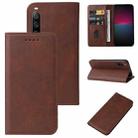 For Sony Xperia 10 IV Magnetic Closure Leather Phone Case(Brown) - 1