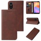 For ZTE Blade A31 Plus Magnetic Closure Leather Phone Case(Brown) - 1