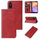 For ZTE Blade A31 Plus Magnetic Closure Leather Phone Case(Red) - 1