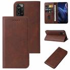 For ZTE Blade A72 4G / V40 Vita Magnetic Closure Leather Phone Case(Brown) - 1