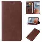 For ZTE Blade A54 Magnetic Closure Leather Phone Case(Brown) - 1