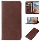 For ZTE Blade A73 4G Magnetic Closure Leather Phone Case(Brown) - 1