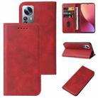 For Xiaomi 12 Magnetic Closure Leather Phone Case(Red) - 1