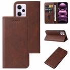 For Xiaomi Redmi Note 12 Pro 5G Global Magnetic Closure Leather Phone Case(Brown) - 1