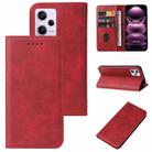 For Xiaomi Redmi Note 12 Pro 5G Global Magnetic Closure Leather Phone Case(Red) - 1