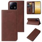 For Xiaomi 13T / 13T Pro Magnetic Closure Leather Phone Case(Brown) - 1