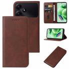 For Xiaomi Poco M6 Pro 5G Magnetic Closure Leather Phone Case(Brown) - 1