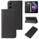 For Xiaomi Redmi Note 12R Magnetic Closure Leather Phone Case(Black) - 1