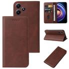 For Xiaomi Redmi Note 12R Magnetic Closure Leather Phone Case(Brown) - 1