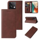 For Xiaomi Redmi Note 13 5G Magnetic Closure Leather Phone Case(Brown) - 1