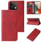 For Xiaomi Redmi Note 13 5G Magnetic Closure Leather Phone Case(Red) - 1