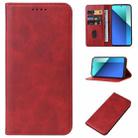 For Xiaomi Redmi Note 13 4G Magnetic Closure Leather Phone Case(Red) - 1