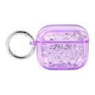 For AirPods Pro 2 Silver Foil Epoxy Bluetooth Earphone Protective Case(Purple) - 1