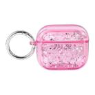 For AirPods Pro Silver Foil Epoxy Bluetooth Earphone Protective Case(Pink) - 1