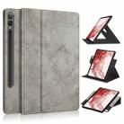 For Samsung Galaxy Tab S9 360 Rotation Stand Smart Leather Tablet Case(Grey) - 1