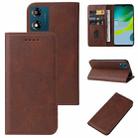 For Motorola Moto E13 Magnetic Closure Leather Phone Case(Brown) - 1