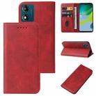 For Motorola Moto E13 Magnetic Closure Leather Phone Case(Red) - 1