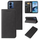 For Motorola Moto G14 Magnetic Closure Leather Phone Case(Black) - 1