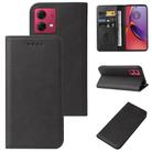 For Motorola Moto G84 Magnetic Closure Leather Phone Case(Black) - 1