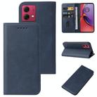 For Motorola Moto G84 Magnetic Closure Leather Phone Case(Blue) - 1