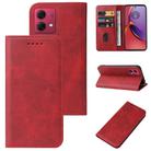 For Motorola Moto G84 Magnetic Closure Leather Phone Case(Red) - 1