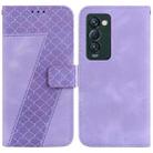 For Tecno Camon 18 Premier 7-shaped Embossed Leather Phone Case(Purple) - 1