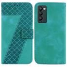 For Tecno Camon 18/18 P 7-shaped Embossed Leather Phone Case(Green) - 1