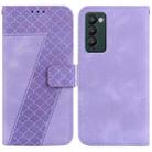 For Tecno Camon 18/18 P 7-shaped Embossed Leather Phone Case(Purple) - 1