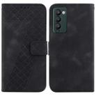 For Tecno Camon 18/18 P 7-shaped Embossed Leather Phone Case(Black) - 1