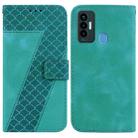 For Tecno Camon 18i 7-shaped Embossed Leather Phone Case(Green) - 1