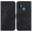 For Tecno Camon 18i 7-shaped Embossed Leather Phone Case(Black) - 1