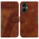 For Tecno Camon 19 7-shaped Embossed Leather Phone Case(Brown) - 1