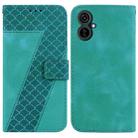 For Tecno Camon 19 Neo 7-shaped Embossed Leather Phone Case(Green) - 1