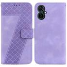 For Tecno Camon 19 Neo 7-shaped Embossed Leather Phone Case(Purple) - 1